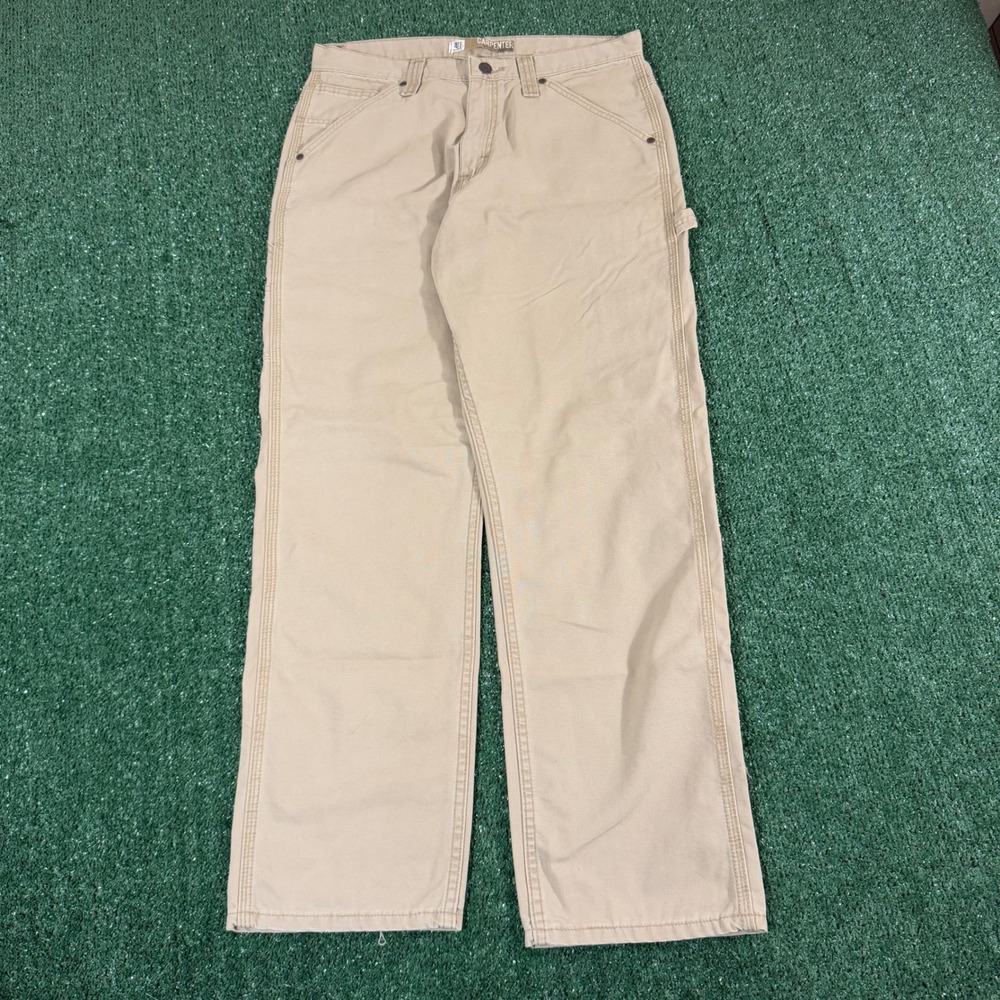 Lee Dungarees Carpenter Pants Mens 33x32 Tan Beige Workwear TZS-B746-018